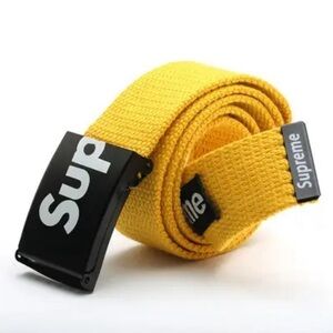 ⭐️NEW⭐️ Unisex Sup Fashion Canvas Web Belt In Yellow Adjustable Sizing